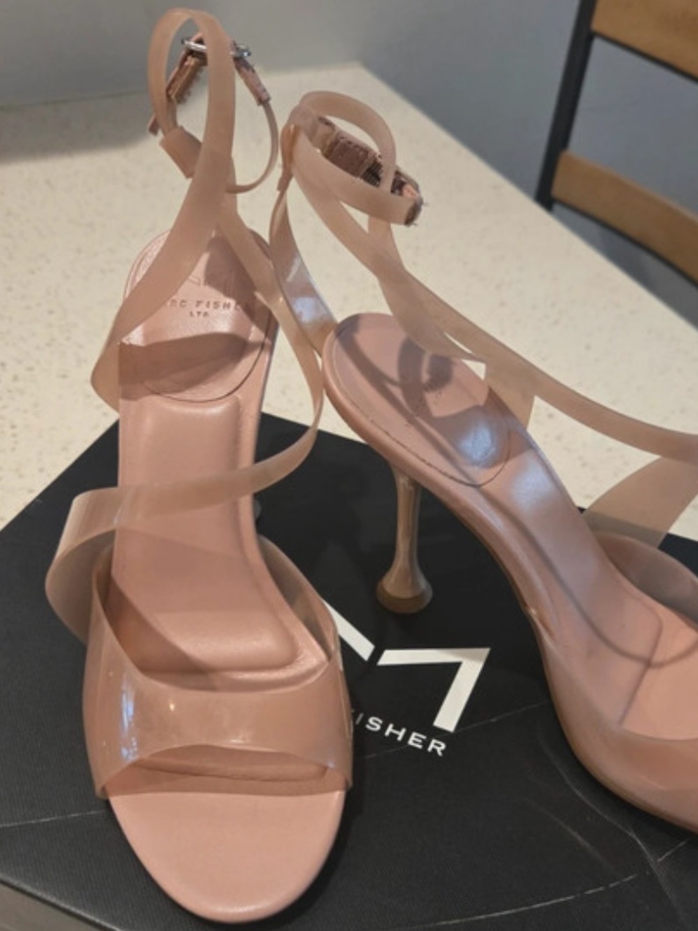 Marc Fisher Blush Strappy Stiletto Sandals